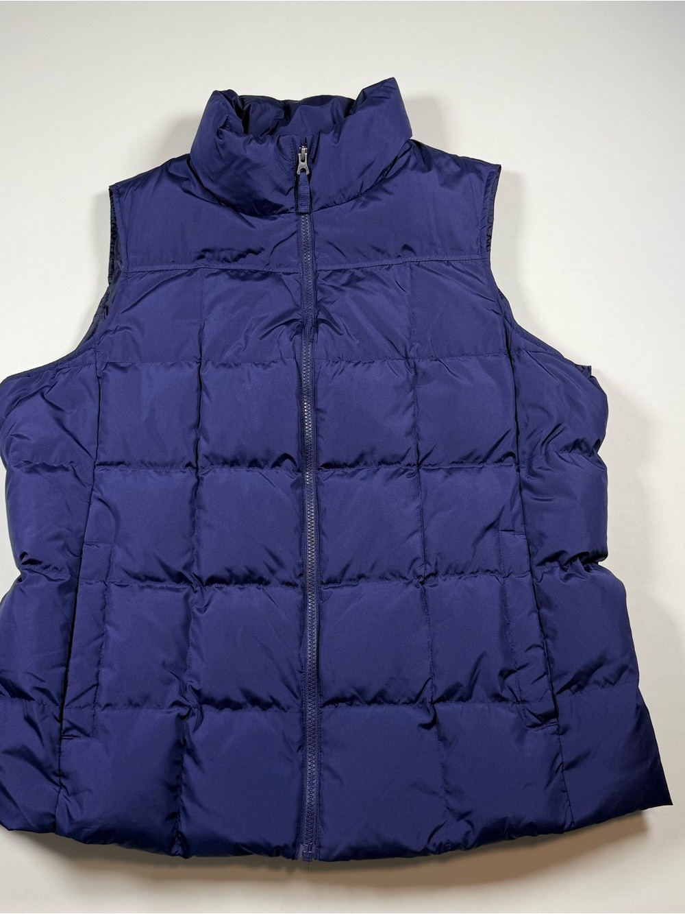 Lands’ End Women’s 1X Down Quilted Puffer Vest Navy Blue
